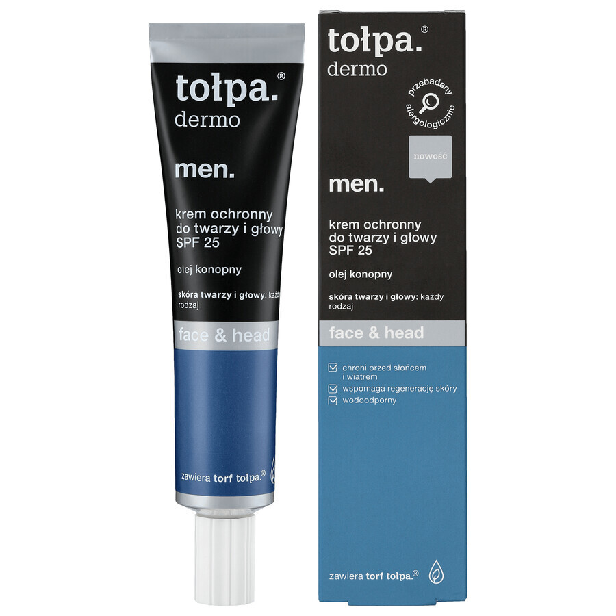 Tolpa Dermo Men Face &amp; Head, protective face and head cream, SPF 25, 40 ml