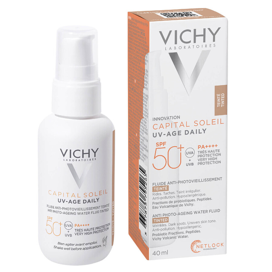 Vichy Capital Soleil UV-Age Daily, antifoto-verouderingsvloeistof voor de huid, SPF 50+, 40 ml 