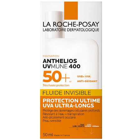 La Roche-Posay Anthelios UVMune 400, onzichtbare beschermende fluid, SPF 50+, 50 ml