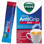 Vicks AntiGrip Max 1000 mg + 16 mg + 4 mg, korrels voor orale oplossing, 14 sachets