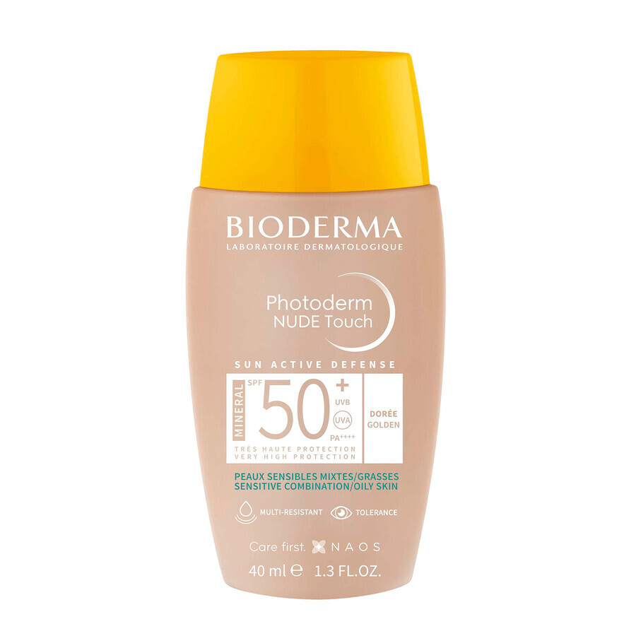 Bioderma Photoderm Nude Touch, minerale foundation met nude-effect, donkere tint, SPF 50+, 40 ml