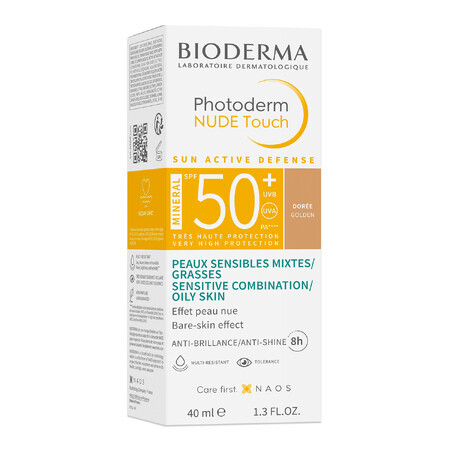 Bioderma Photoderm Nude Touch, minerale foundation met nude-effect, donkere tint, SPF 50+, 40 ml