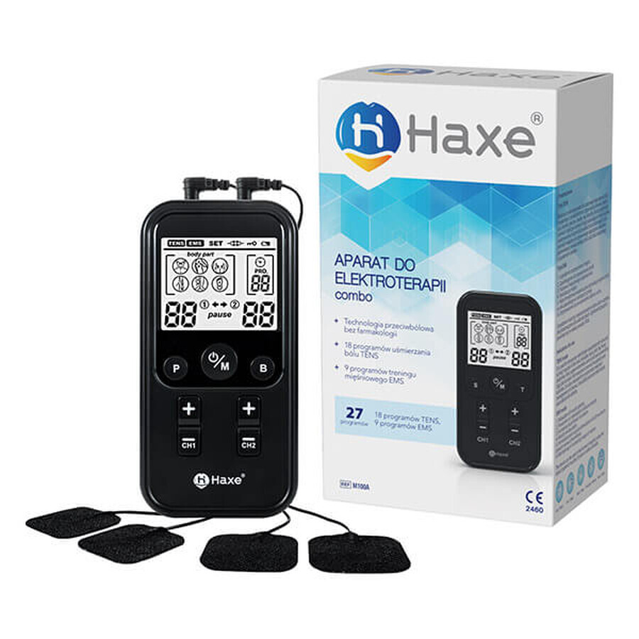 Haxe, electrotherapy device, TENS/EMS combination