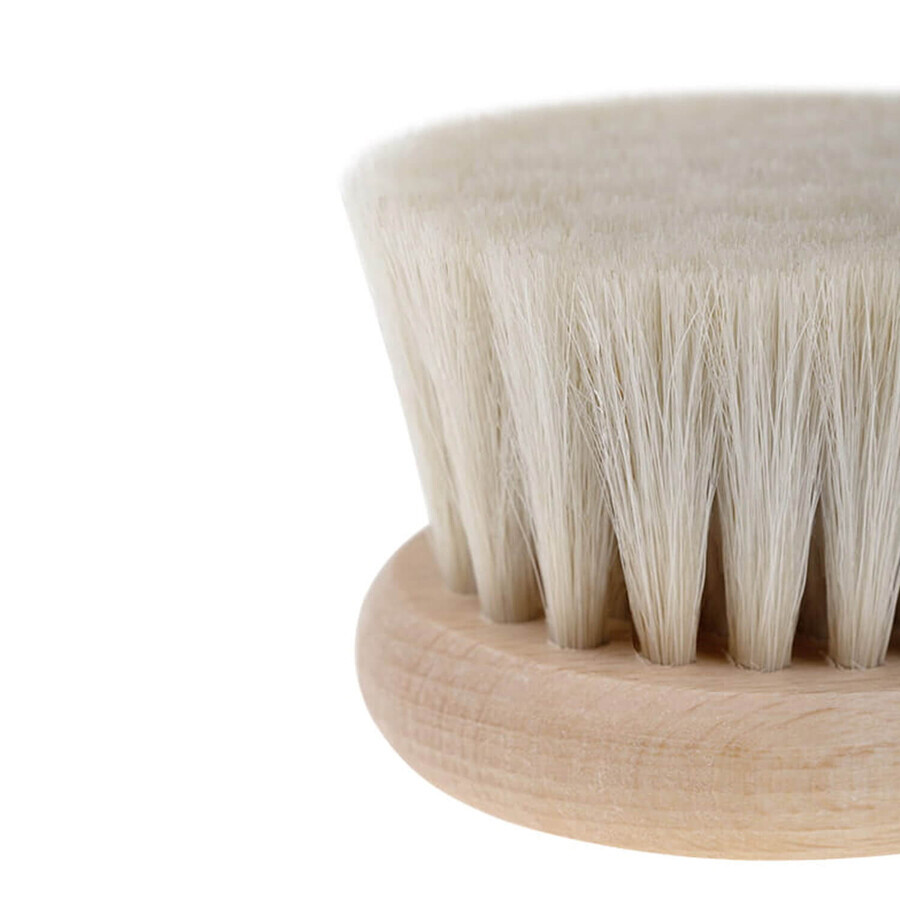 Bocioland, wooden hair brush, natural goat hair, round, 1 pc