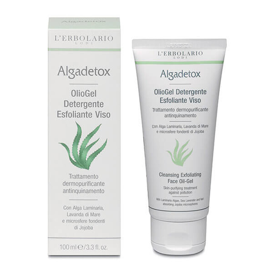 L&#39;Erbolario Algadetox, aceite exfoliante en gel limpiador facial, 100 ml