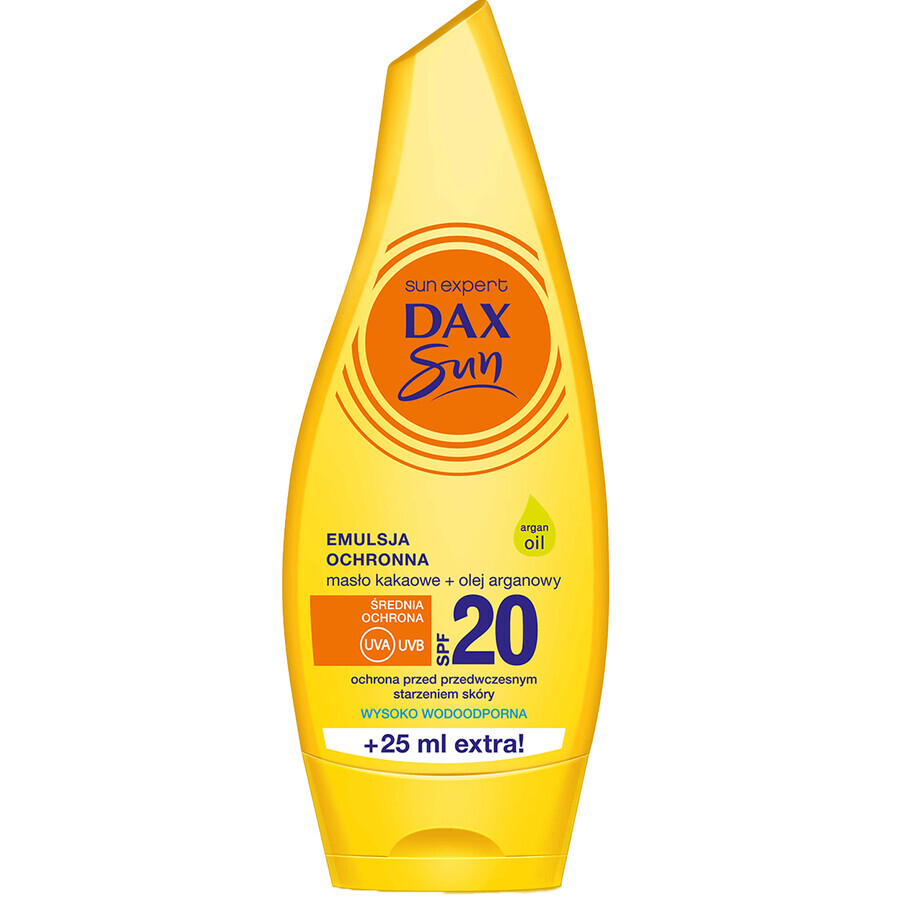 DAX Sun, beschermende emulsie met cacaoboter en arganolie, SPF 20, 175 ml