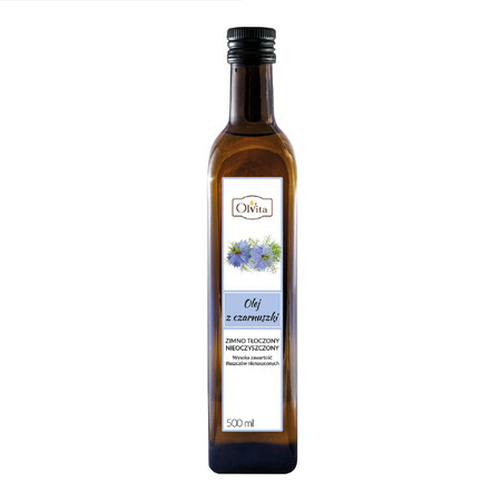 OlVita Olio di cumino nero, spremuto a freddo, non purificato, 500 ml