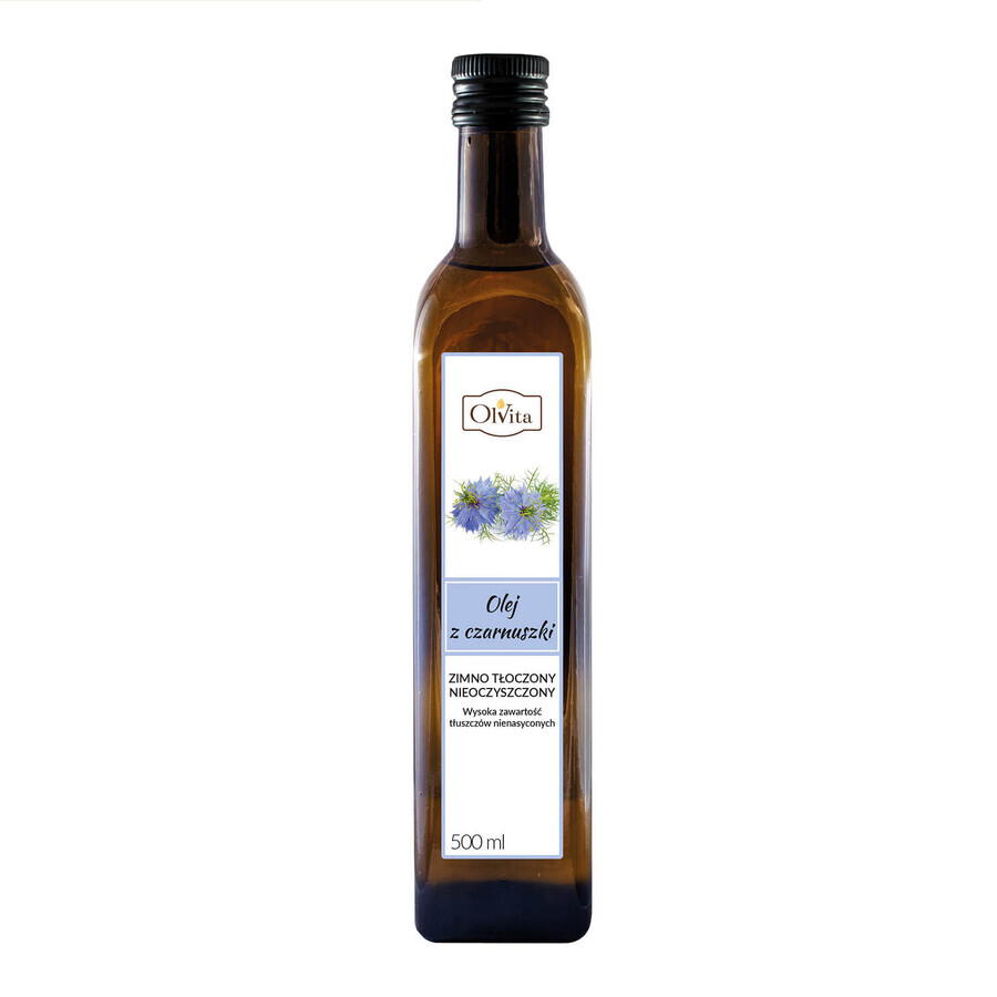 OlVita Olio di cumino nero, spremuto a freddo, non purificato, 500 ml