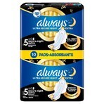 Always Ultra Secure Night, maandverband met vleugels, maat 5, Extra, 10 stuks