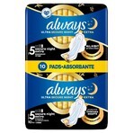 Always Ultra Secure Night, maandverband met vleugels, maat 5, Extra, 10 stuks