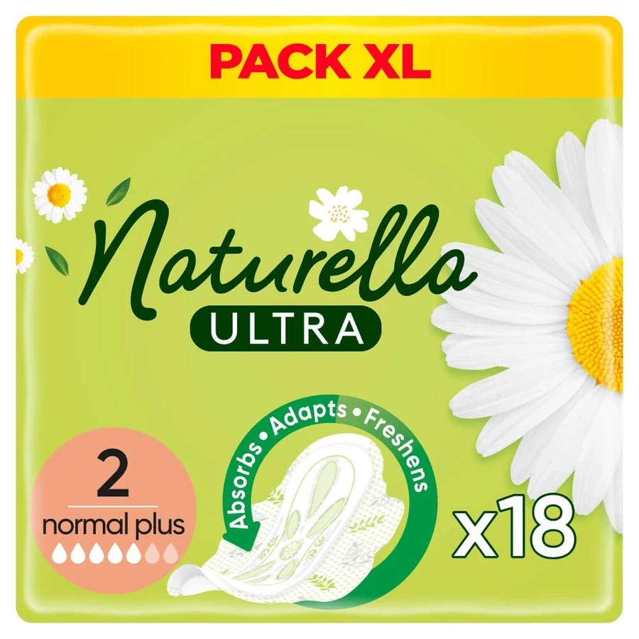 Naturella Ultra, maandverband met vleugels, Normaal plus, 18 stuks