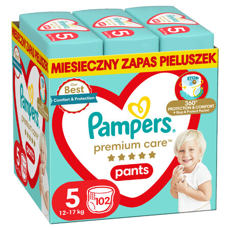 Pampers Premium Care Pants, Windeln, Größe 5, 12-17 kg, 102 Stück