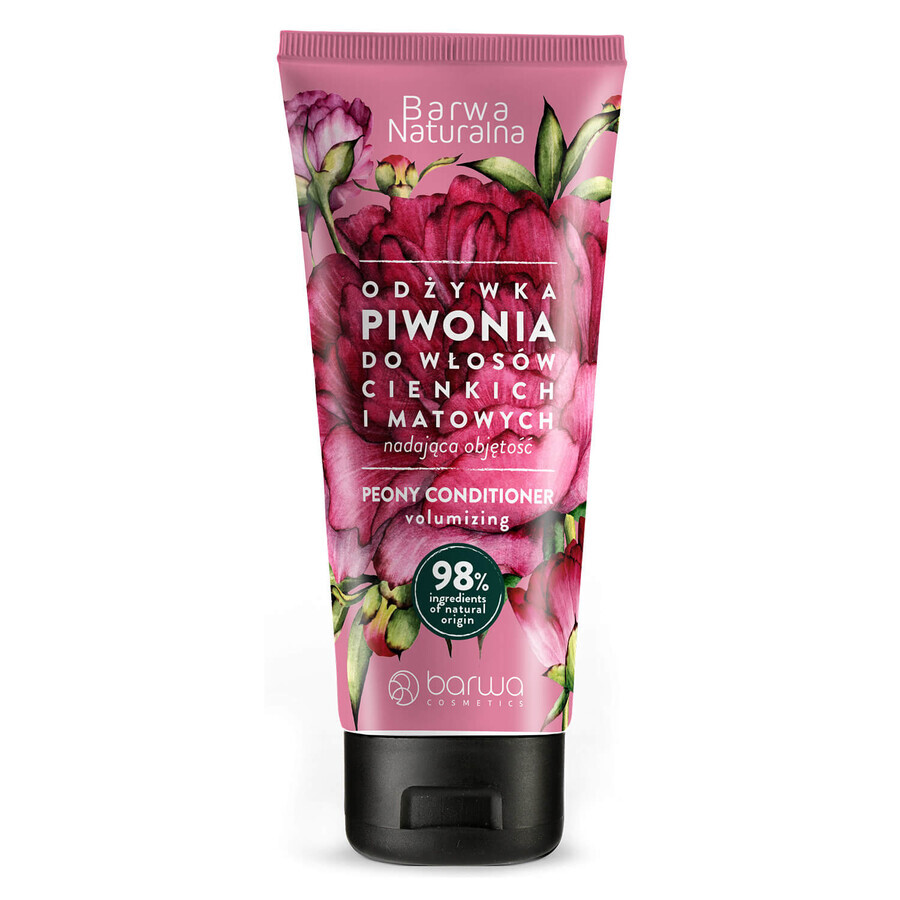 Barwa Natural, pioenroos conditioner voor dun en dof haar, volumegevend, 200 ml