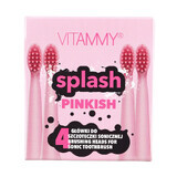 Vitammy Splash, sonische tandenborstel tips voor kinderen, roze, vanaf 8 jaar, 4 stuks