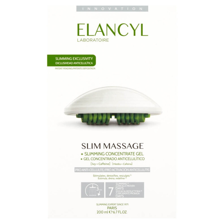 Elancyl Slim Massage, manueel massageapparaat + geconcentreerde afslankende douchegel, 200 ml