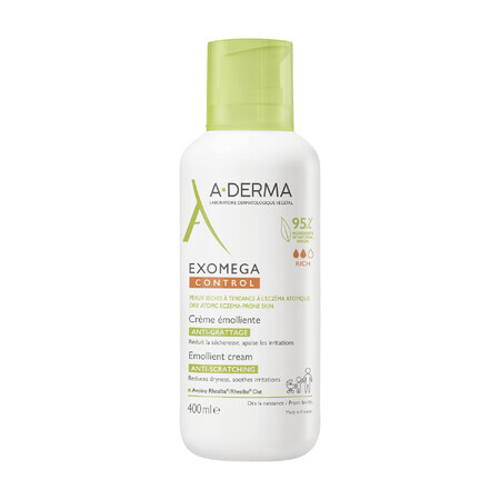 A-Derma Exomega Control, verzachtende crème, droge en atopische huid, vanaf dag 1, 400 ml