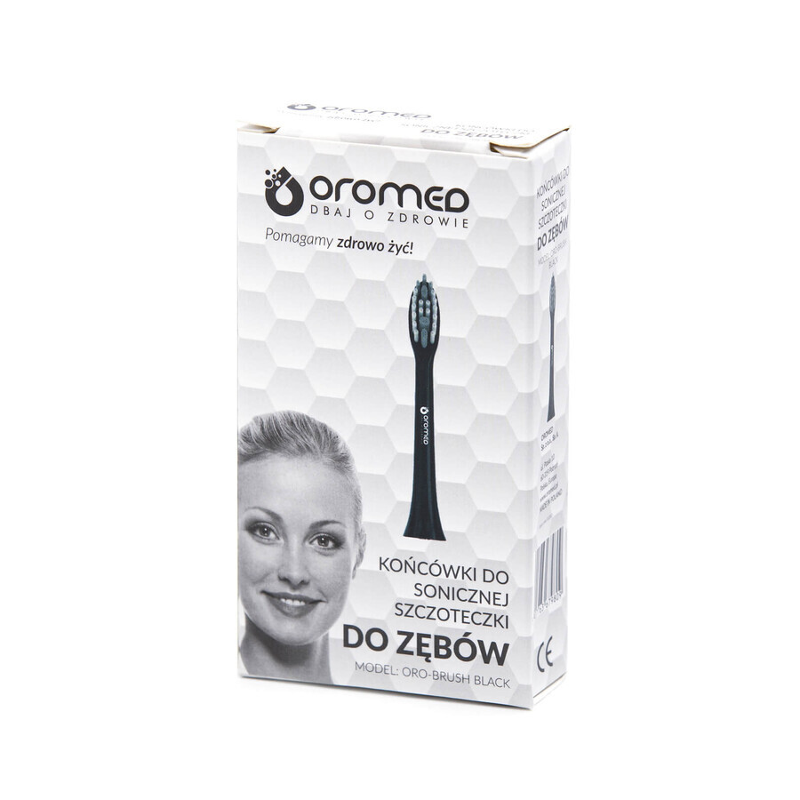 Oromed Oro-Brush, sonische tandenborstel tips Zwart, 2 stuks