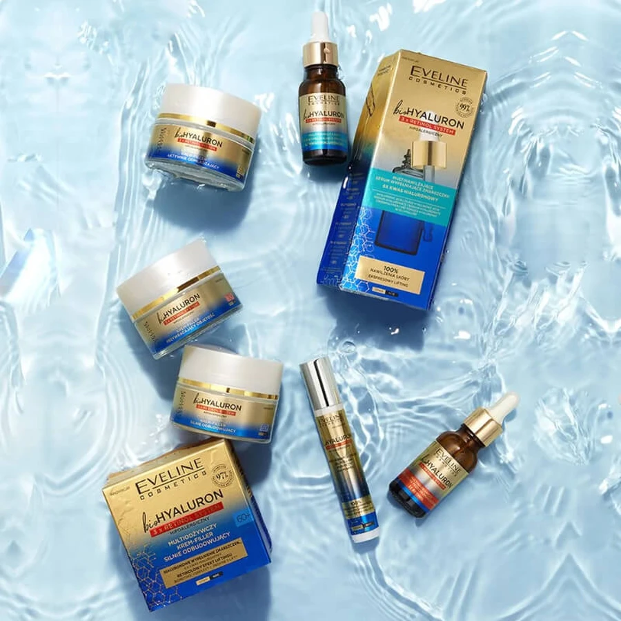 Eveline Cosmetics Bio Hyaluron 3 x Retinol System, multinawilżające serum wypełniające zmarszczki, 18 ml: ceny i cechy
