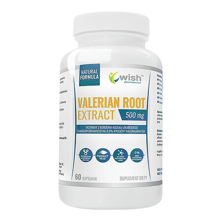 Wish Valeriaanwortelextract, valeriaan, 60 capsules