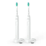 Philips Sonicare 3100 Series, sonic toothbrush, HX3675/13, white, 2 pieces