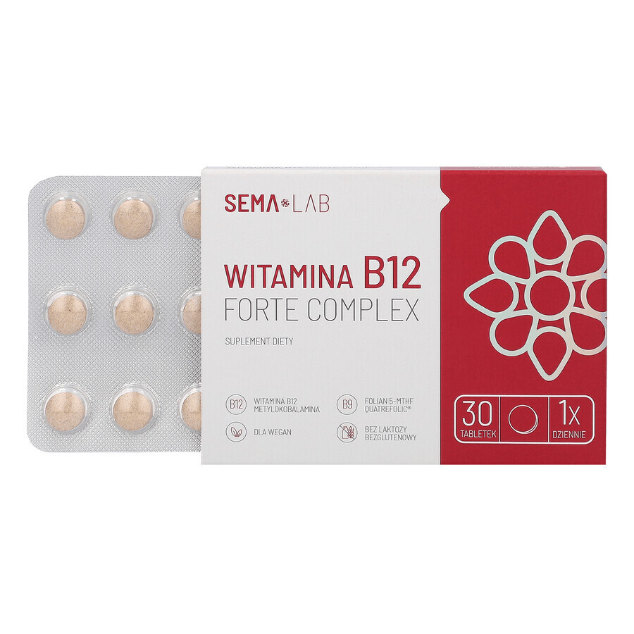 SEMA Lab Vitamine B12 Forte Complex, 30 filmomhulde tabletten