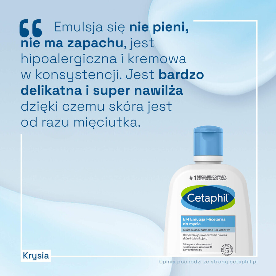 Cetaphil EM, Micellaire emulsie voor de gevoelige huid, voor het hele gezin, 250 ml