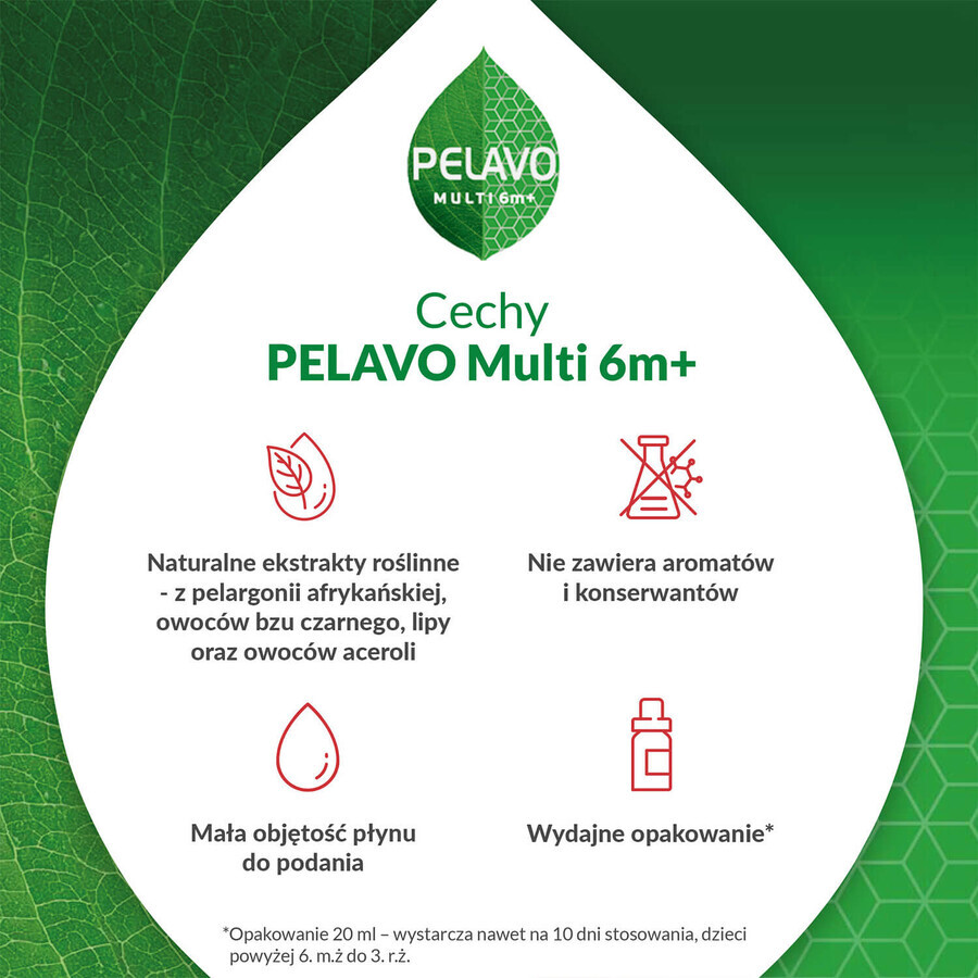 Pelavo Multi 6m+, druppels voor baby's en peuters vanaf 6 maanden, 20 ml 