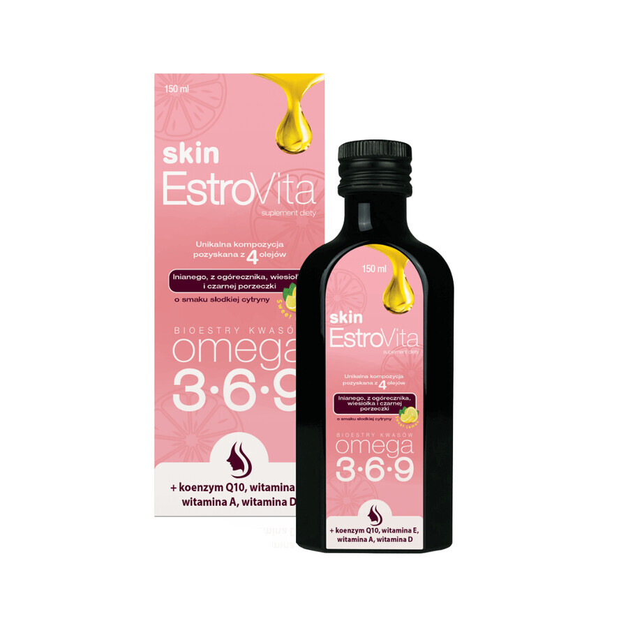 EstroVita Skin, esters d'acides oméga 3-6-9, saveur citron doux, 150 ml