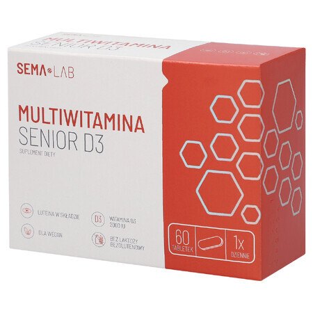 SEMA Lab Multivitamine Senior D3, 60 filmomhulde tabletten