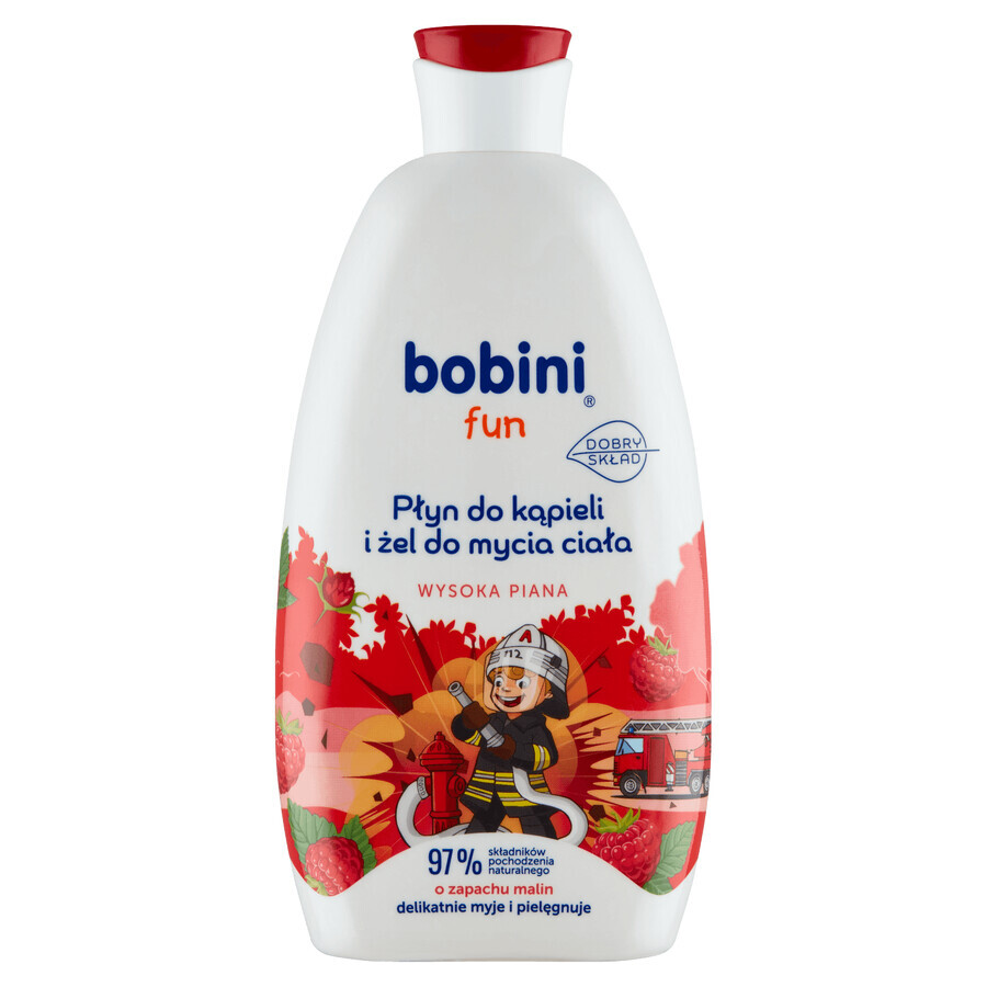 Bobini Fun, bad- en douchegel, framboos, 500 ml