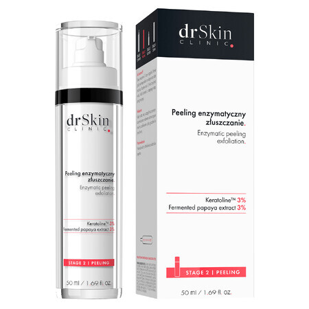 DrSkin Clinic, enzympeeling, Exfoliatie, keratoline 3%, gefermenteerd papaja-extract 3%, 50 ml