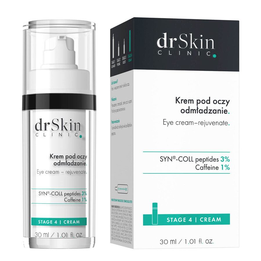 DrSkin Clinic, Oogcrème, Verjonging, SYN-COLL peptiden 3%, cafeïne 1%, 30 ml