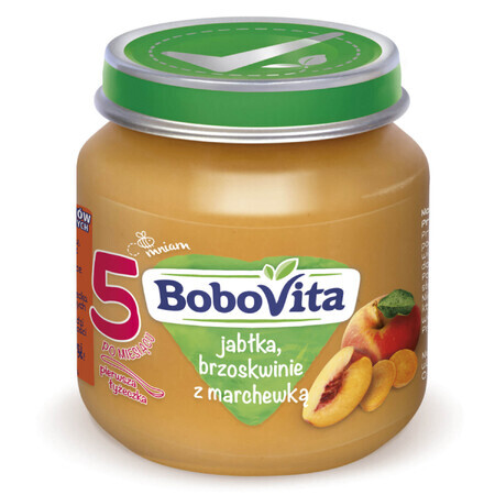 BoboVita Dessert, appels, perziken met wortelen, na 5 maanden, 125 g