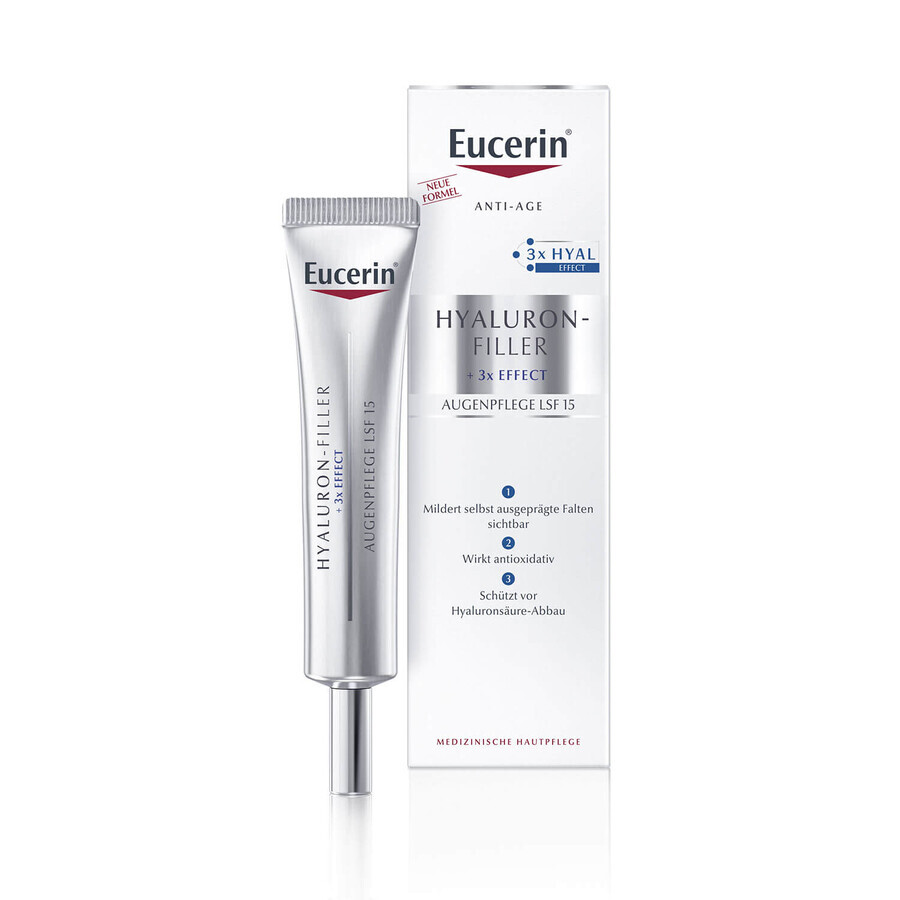 Eucerin Hyaluron-Filler, anti-wrinkle eye cream, SPF 15, 15 ml