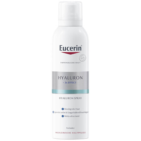 Eucerin Hyaluron + 3x Effect, hydraterende en verzachtende gezichtsnevel met hyaluronzuurspray, 150 ml