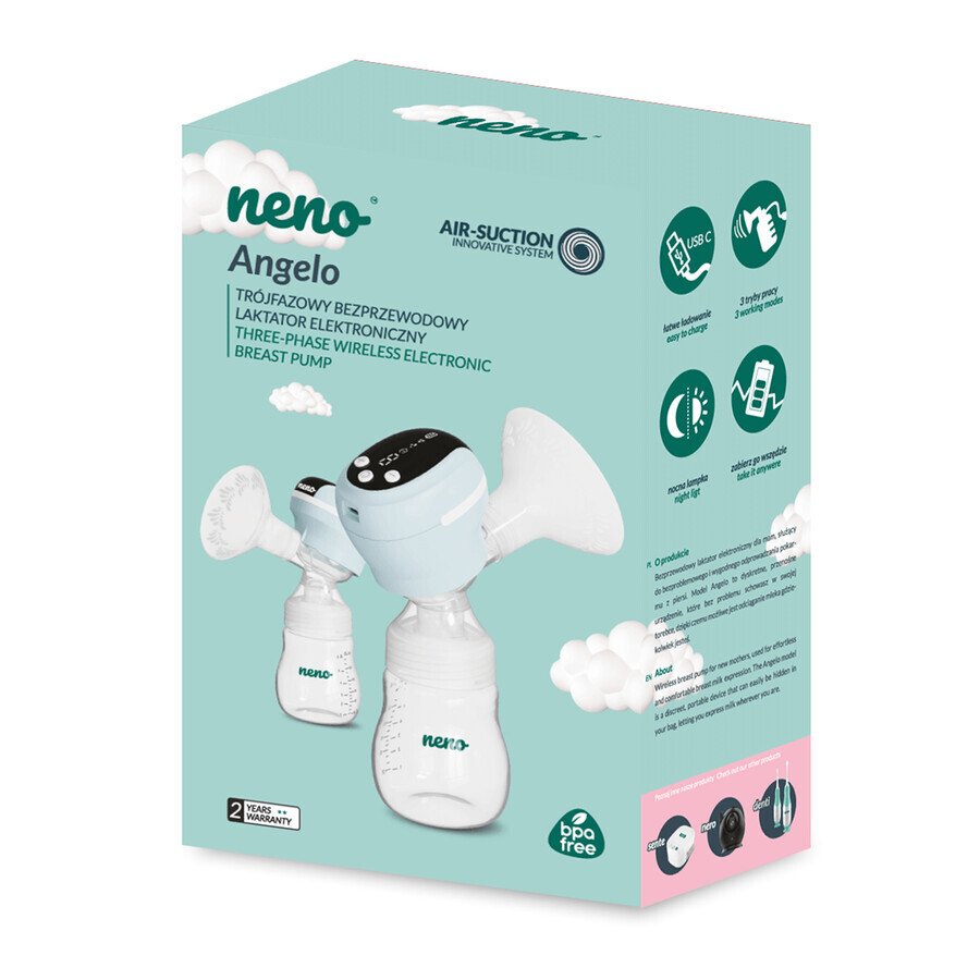 Neno Angelo, extractor de leche electrónico, monofásico, trifásico