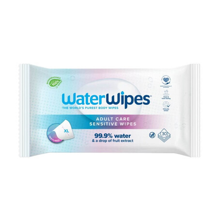 WaterWipes Bio Adult Care, vochtige doekjes, water, XL, 30 stuks