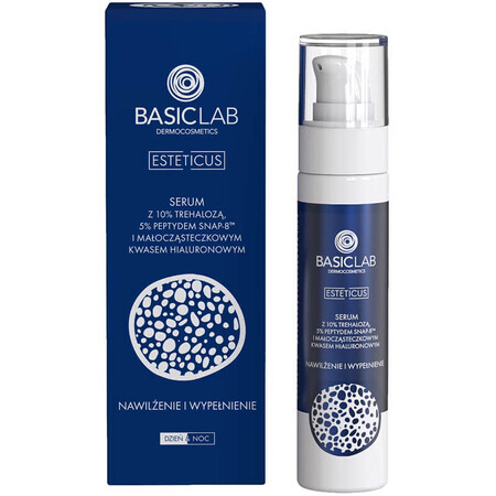 BasicLab Esteticus, serum with trehalose 10%, peptide 5% and hyaluronic acid, hydration and filling, 50 ml