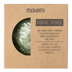 Mohani, Natural Konjac Facial Cleansing Sponge, Green Tea, 1 pc