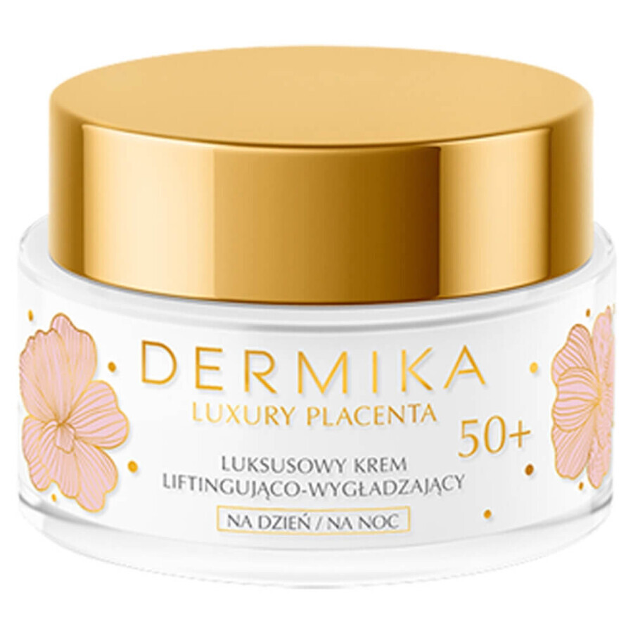 Dermika Luxury Placenta 50+, lujosa crema lifting y suavizante, 50 ml