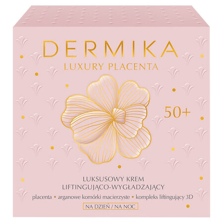 Dermika Luxury Placenta 50+, lujosa crema lifting y suavizante, 50 ml