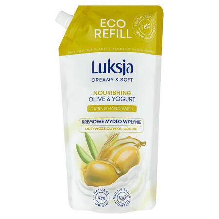 Luxja Crème &amp; Zacht, romige vloeibare zeep, voedend, olijf en yoghurt, bouillon, 900 ml