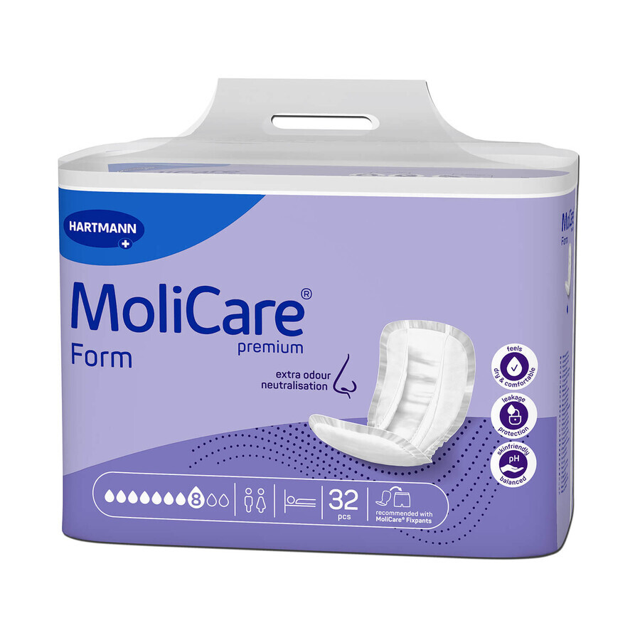 MoliCare Premium Form, anatomische luiers, 8 druppels, 32 stuks