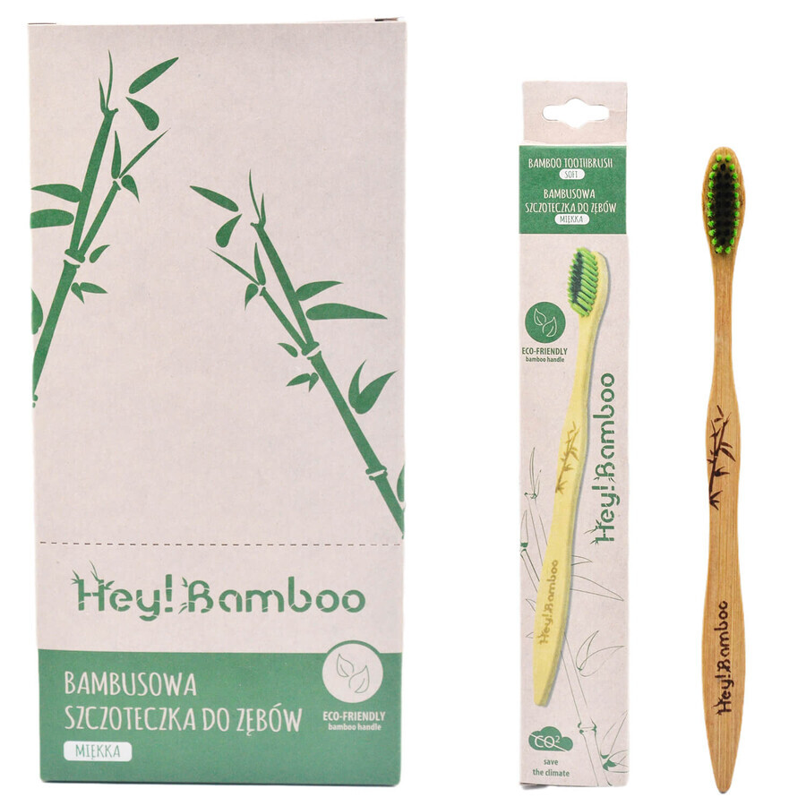 Hey Bamboo, spazzolino da denti, bambù, morbido, 1 pezzo