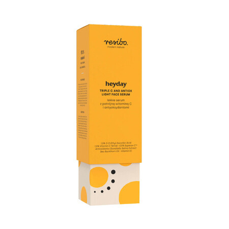 Resibo Heyday, light serum with triple vitamin C and antioxidants, 30 ml