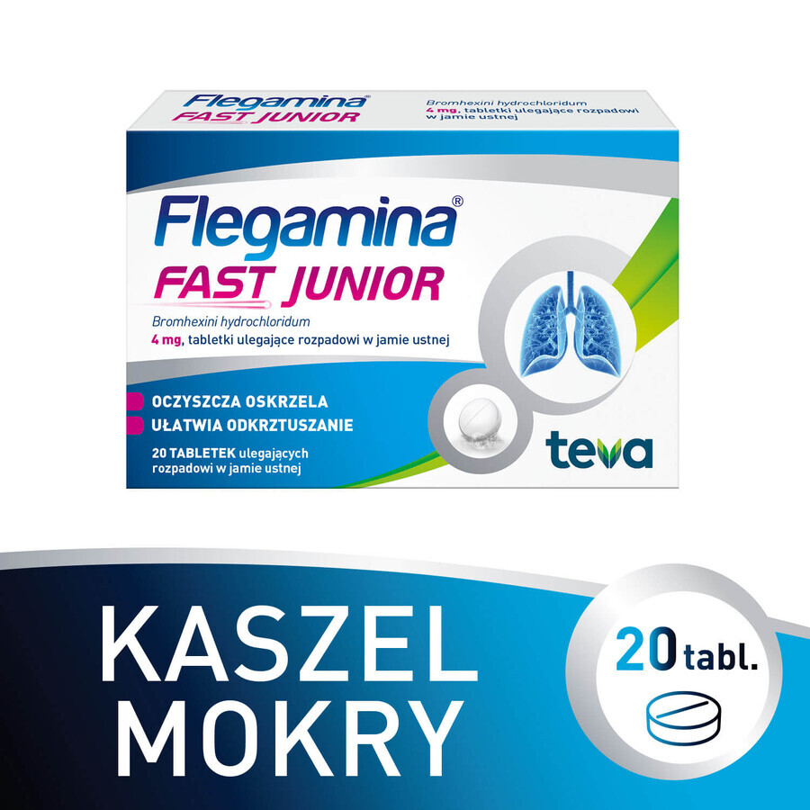 Flegamina Fast Junior 4 mg, 20 compresse