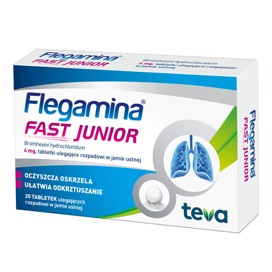 Flegamina Fast Junior 4 mg, 20 compresse