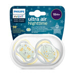 Avent Ultra Air, fopspeen, silicone, orthodontisch, 's nachts, SCF376/01, na 18 maanden, 2 stuks