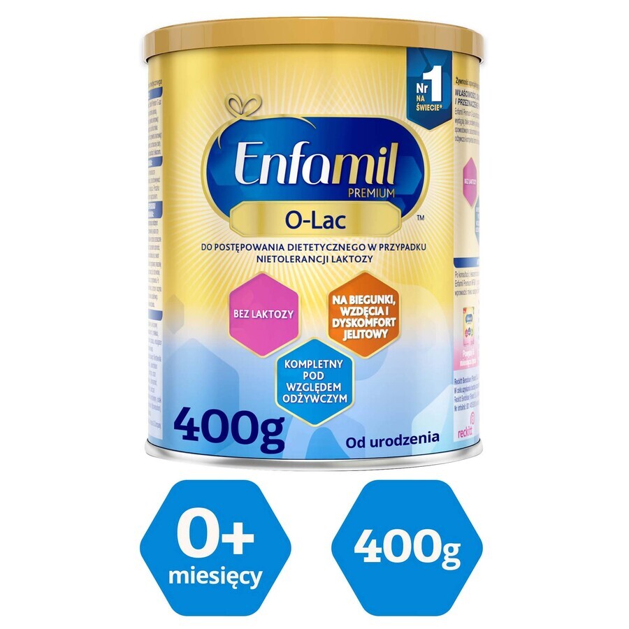 Enfamil Premium O-lac, voor lactose-intolerantie, vanaf de geboorte, 400 g