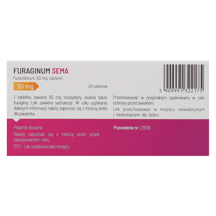 Furaginum SEMA 50 mg, 30 compresse